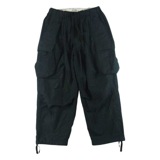 COOTIE クーティー 21AW Back Satin Error Fit Cargo Easy Pants ワイド カーゴ パンツ コットン 日本製 ブラック系 M【中古】