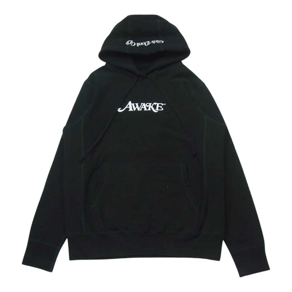 ガールズドントクライ 19AW AWAKE NY アウェイク ロゴ プリント プルオーバー スウェット パーカー ブラック系 S【中古】