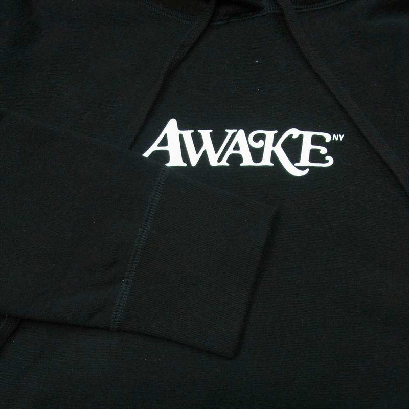 ガールズドントクライ 19AW AWAKE NY アウェイク ロゴ プリント プルオーバー スウェット パーカー ブラック系 S【中古】