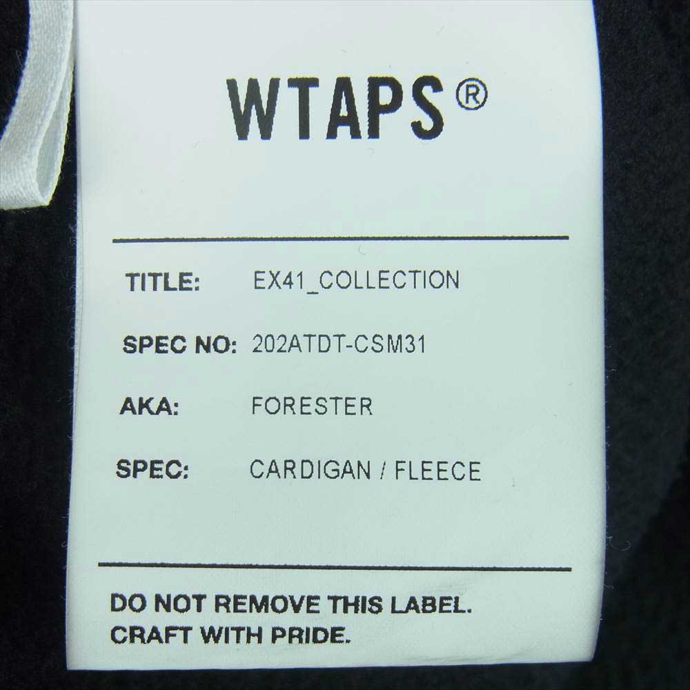 WTAPS ダブルタップス 20AW 202ATDT-CSM31 FORESTER CARDIGAN FLEECE フリース ジャケット 日本製 ブラック系 02【中古】
