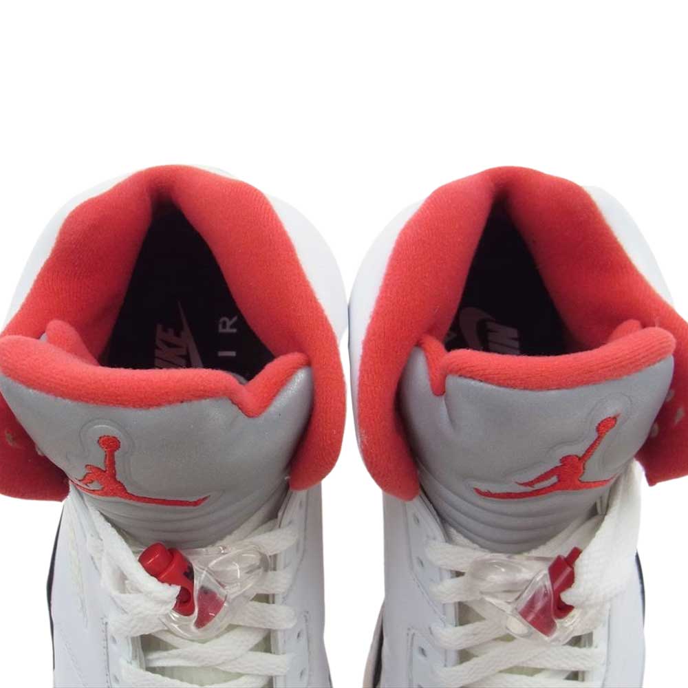 NIKE ナイキ DA1911-102 AIR JORDAN 5 RETRO FIRE RED エアジョーダン 5 レトロ ファイアレッド ハイカット スニーカー ホワイト系 レッド系 25.0cm【新古品】【未使用】【中古】