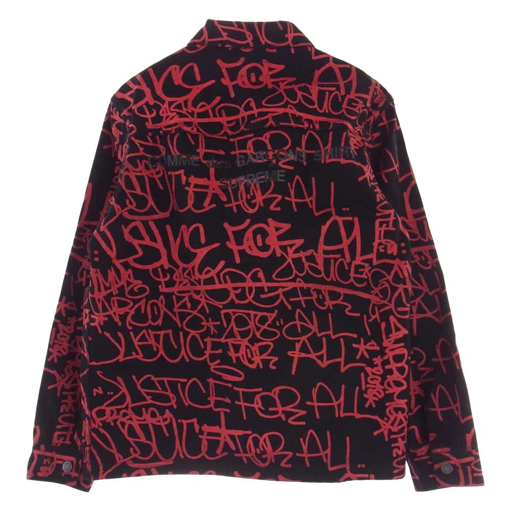 Supreme シュプリーム 18AW  × C.D.G SHIRT Printed Canvas Chore Coat コート ジャケット ブラック系 レッド系 S【中古】