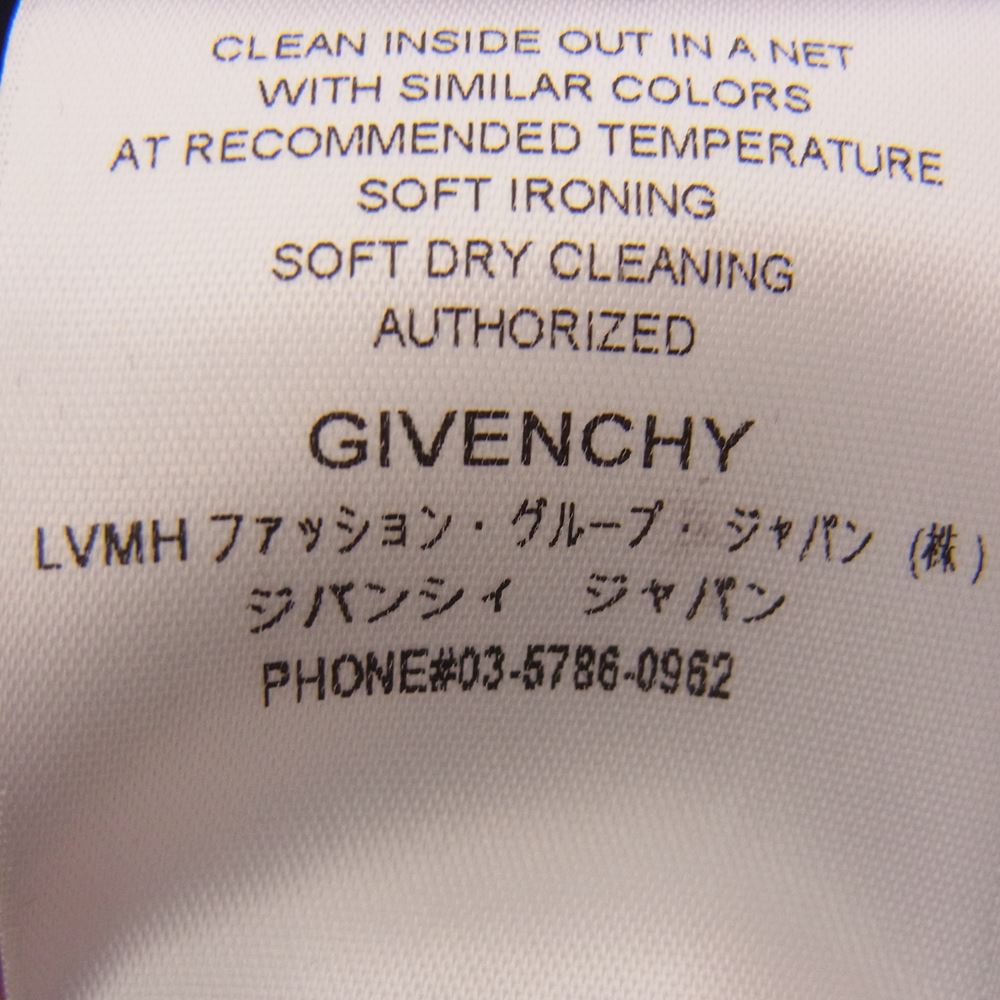 GIVENCHY ジバンシィ BW60NB11QE ポリエステル シフォン ボウタイ シャツ ブラック ネイビー系 34【新古品】【未使用】【中古】