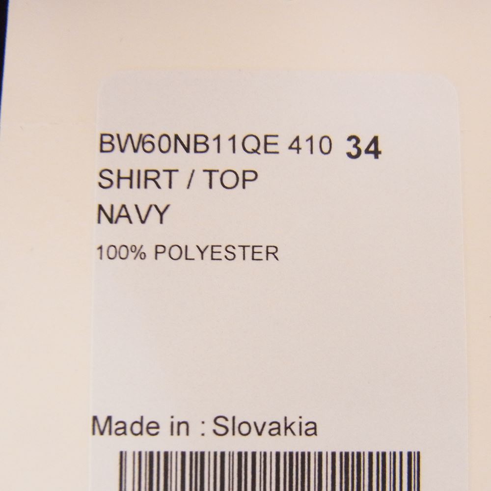 GIVENCHY ジバンシィ BW60NB11QE ポリエステル シフォン ボウタイ シャツ ブラック ネイビー系 34【新古品】【未使用】【中古】