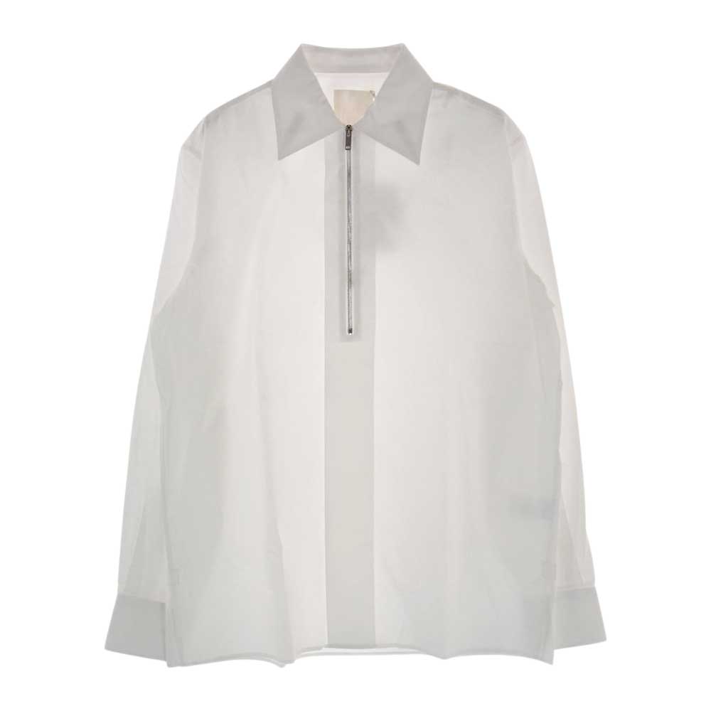 GIVENCHY ジバンシィ BLE600113T3 コットン ジップ シャツ 長袖 ホワイト系【中古】