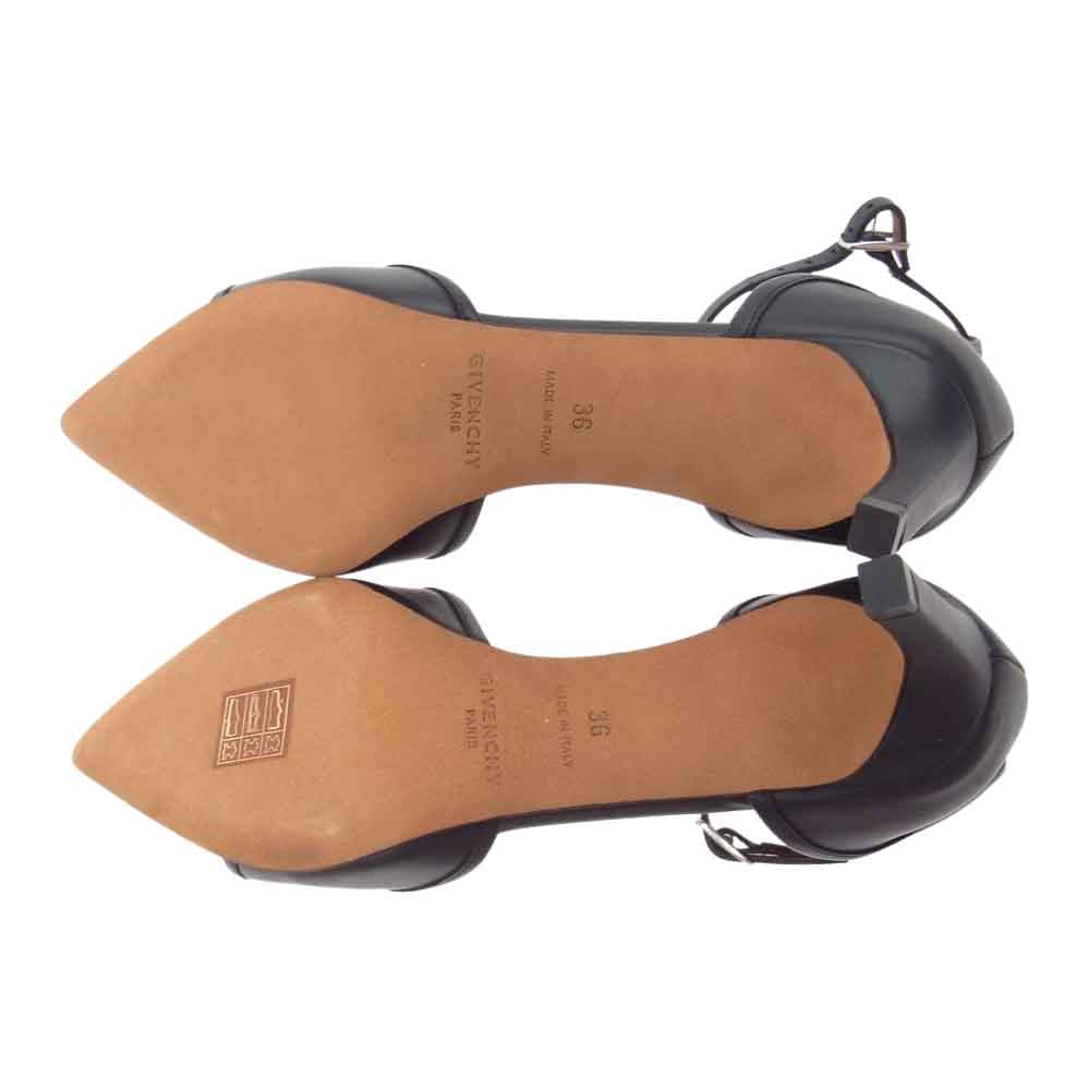 GIVENCHY ジバンシィ BE09207004-004 UNIFORM PUMP 6 GRAPHIC アンクルストラップ パンプス  ブラック系 36【新古品】【未使用】【中古】