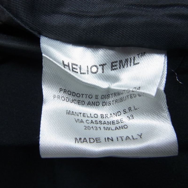 ヘリオットエミル イタリア製 変形 ブレザー ウールテーラードジャケット ブラック系 S【中古】