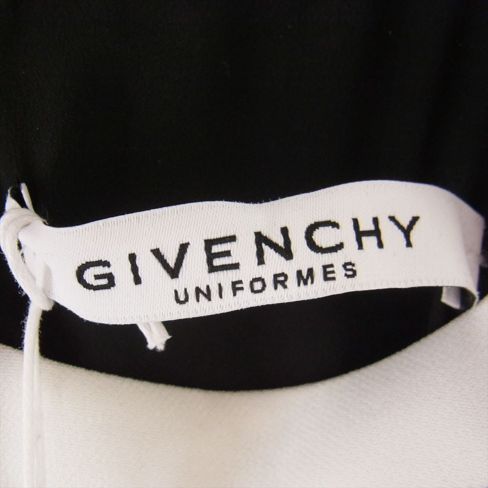 GIVENCHY ジバンシィ BA02049194 シルク混 ミドル丈 ドレス スカート 半袖 ブラック系 ホワイト系 34【新古品】【未使用】【中古】