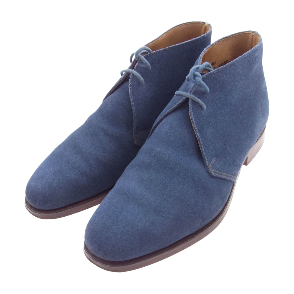 CROCKETT&JONES クロケットアンドジョーンズ 1645 チャートシー チャッカブーツ スエード ブーツ ネイビー系 25cm【中古】