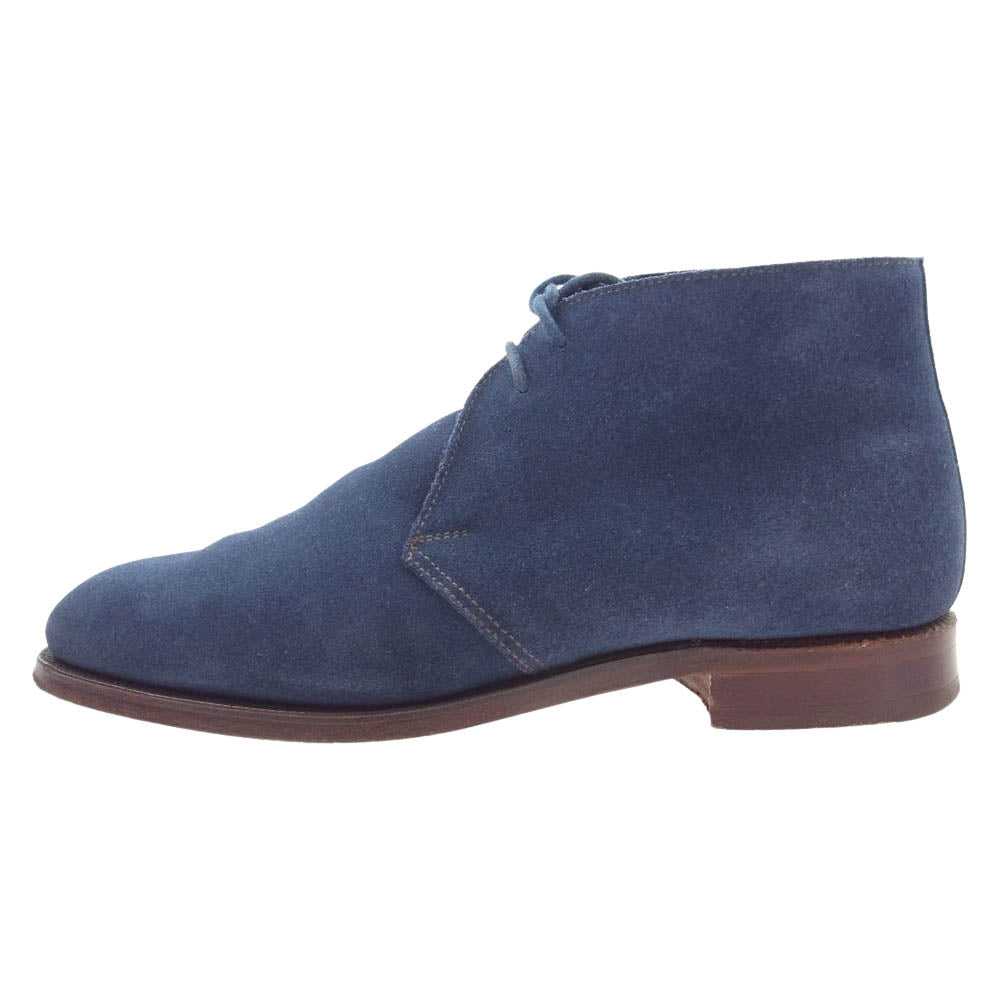 CROCKETT&JONES クロケットアンドジョーンズ 1645 チャートシー チャッカブーツ スエード ブーツ ネイビー系 25cm【中古】