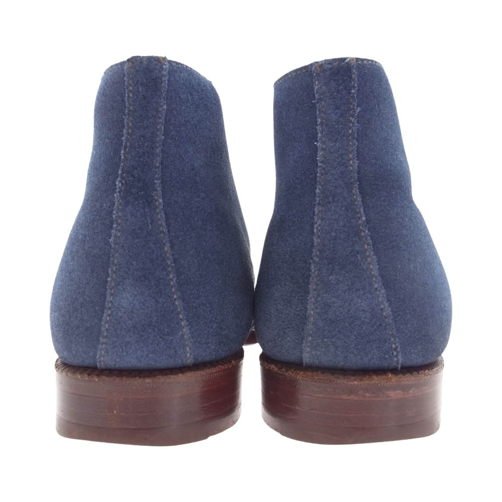 CROCKETT&JONES クロケットアンドジョーンズ 1645 チャートシー チャッカブーツ スエード ブーツ ネイビー系 25cm【中古】