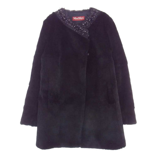 MAX MARA マックスマーラ 64660143 Max Mara Studio マックス マーラ ステュディオ コート ファー ビジュー ブラック系【中古】
