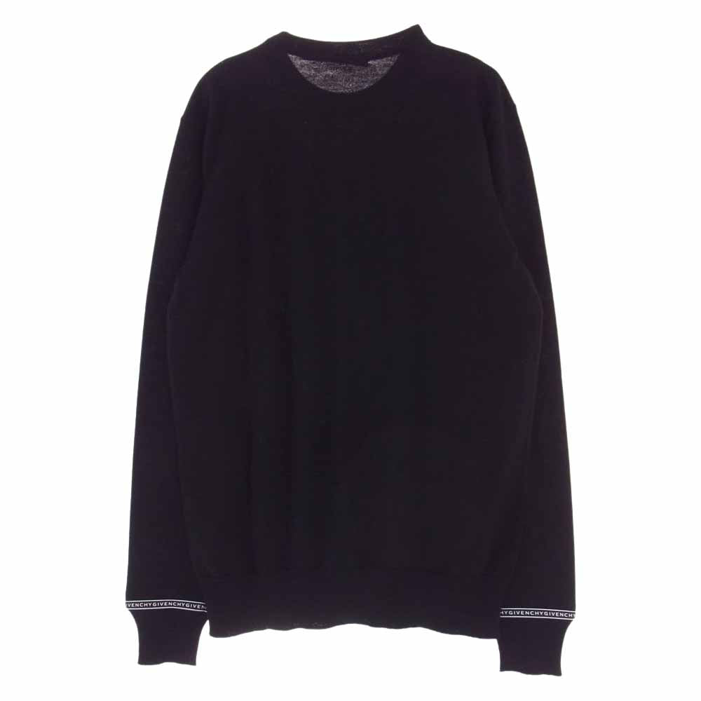GIVENCHY ジバンシィ BM909N404X テープロゴ ウール クルーネック ニット セーター ブラック系【中古】