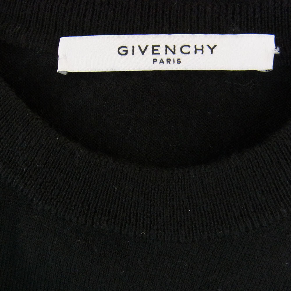 GIVENCHY ジバンシィ BM909N404X テープロゴ ウール クルーネック ニット セーター ブラック系【中古】