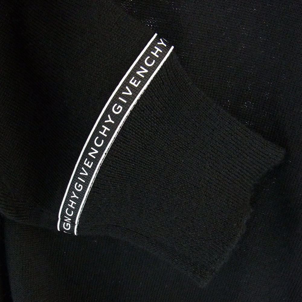 GIVENCHY ジバンシィ BM909N404X テープロゴ ウール クルーネック ニット セーター ブラック系【中古】