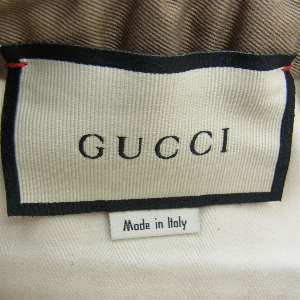 GUCCI グッチ GG コットン サイドライン ジョガーパンツ ライトブラウン系 46【中古】