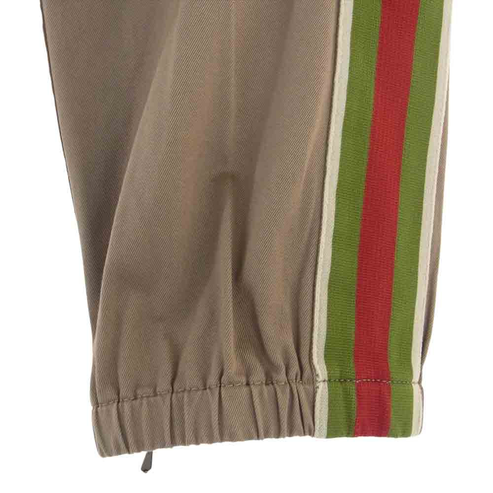 GUCCI グッチ GG コットン サイドライン ジョガーパンツ ライトブラウン系 46【中古】