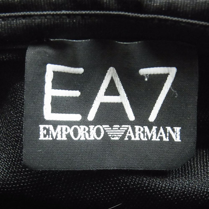 Emporio Armani エンポリオ・アルマーニ EA7 ストライプ フード付き トラックジャケット ジャージー ジップ パーカー ブラック系 XL【中古】