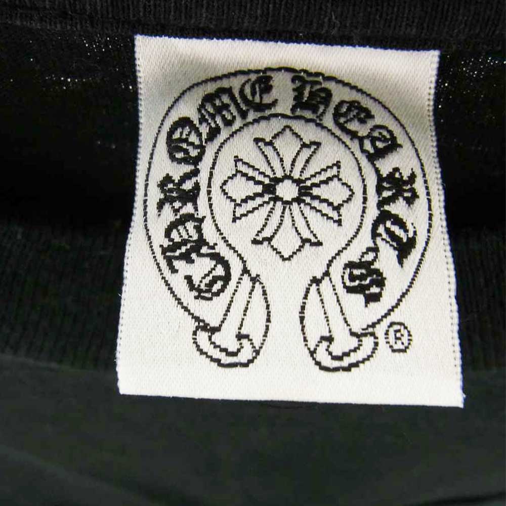 CHROME HEARTS クロムハーツ（原本無） Malibu Exclusive Stars L/S T-shirt CHプラス ホースシュー ポケット付き 長袖Tシャツ ブラック系 L【中古】