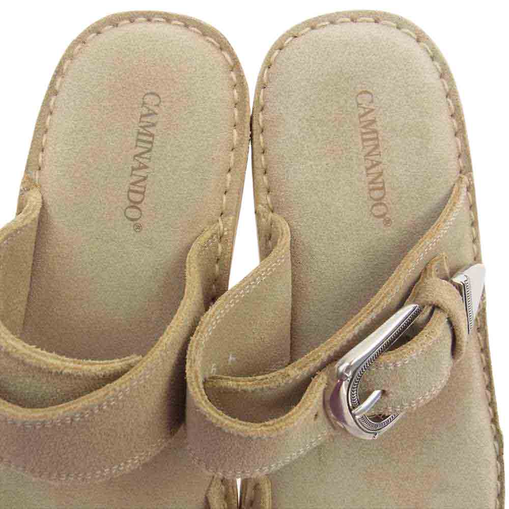 カミナンド 2225W 2225W-SUNEW THUMB LOOP SANDALS SUEDE サムループ スエードレザー サンダル ベージュ系【新古品】【未使用】【中古】