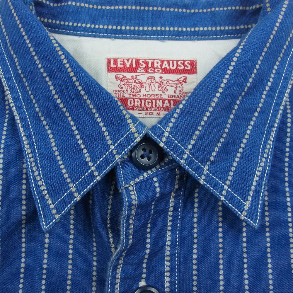 Levi's リーバイス ウォバッシュ ワーク シャツ インディゴブルー系 M【中古】