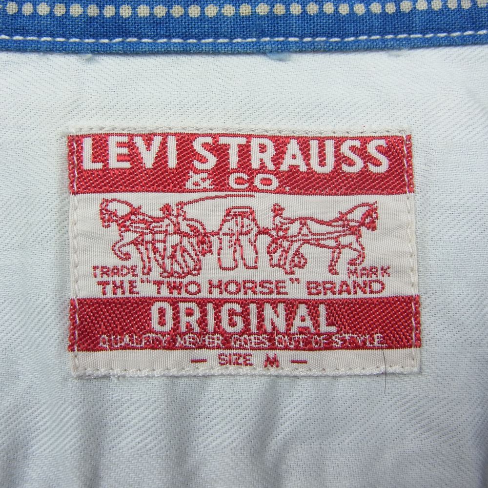 Levi's リーバイス ウォバッシュ ワーク シャツ インディゴブルー系 M【中古】