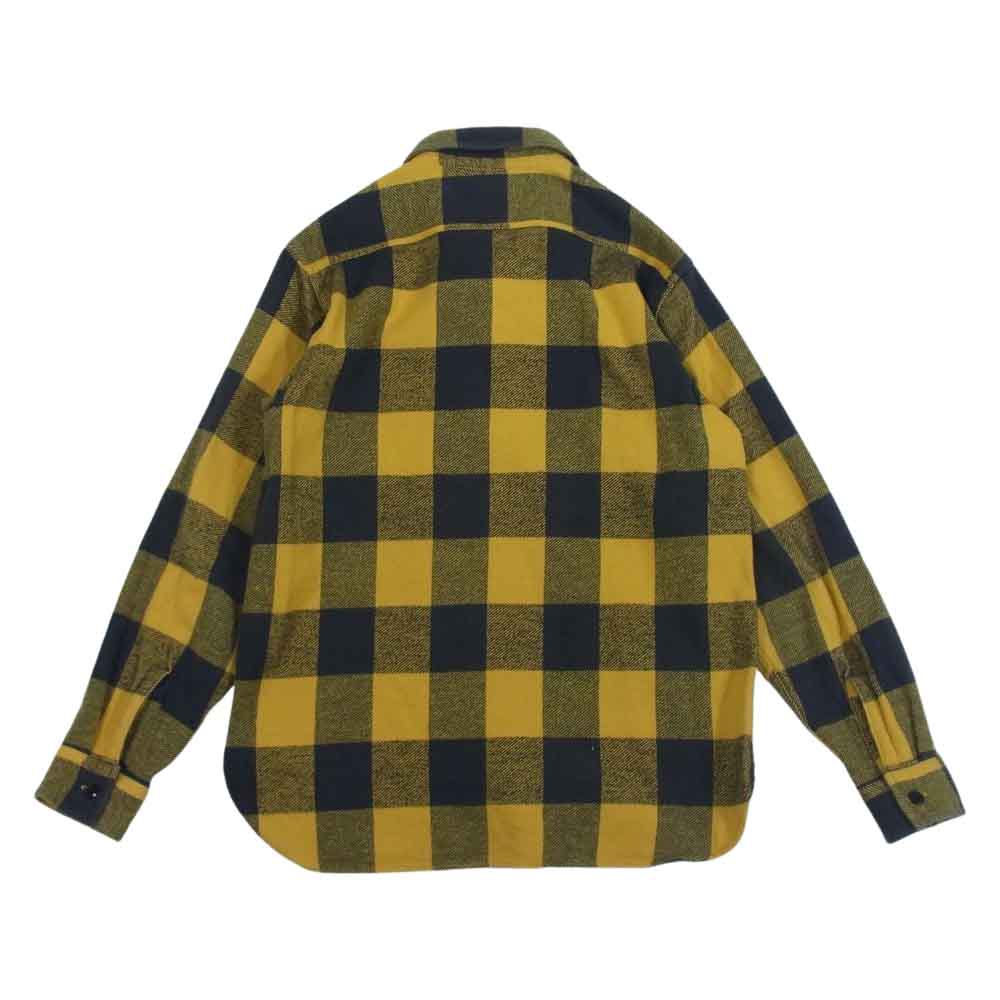 SUGAR CANE シュガーケーン TWILL CHECK L/S WORK SHIRT ツイル チェック ワーク シャツ イエロー系 S【中古】