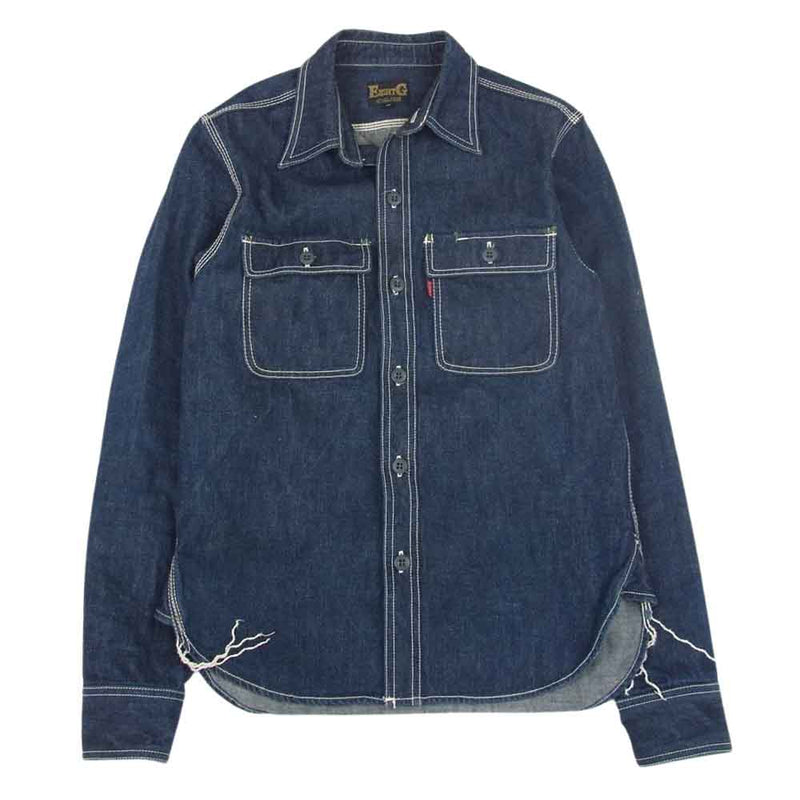 エイトジー DENIM WORK SHIRT デニム ワーク シャツ  インディゴブルー系 S【中古】