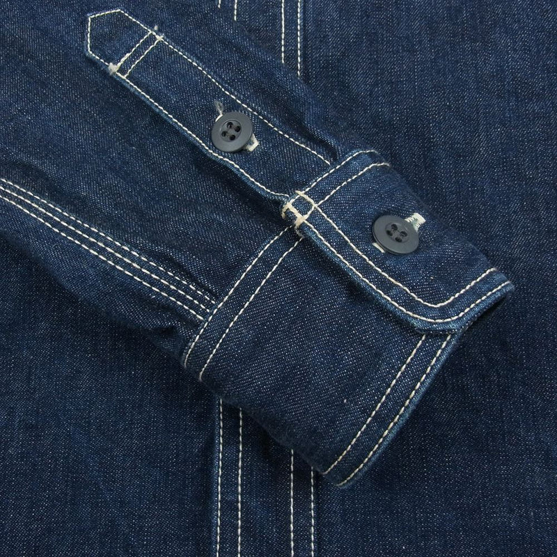 エイトジー DENIM WORK SHIRT デニム ワーク シャツ  インディゴブルー系 S【中古】