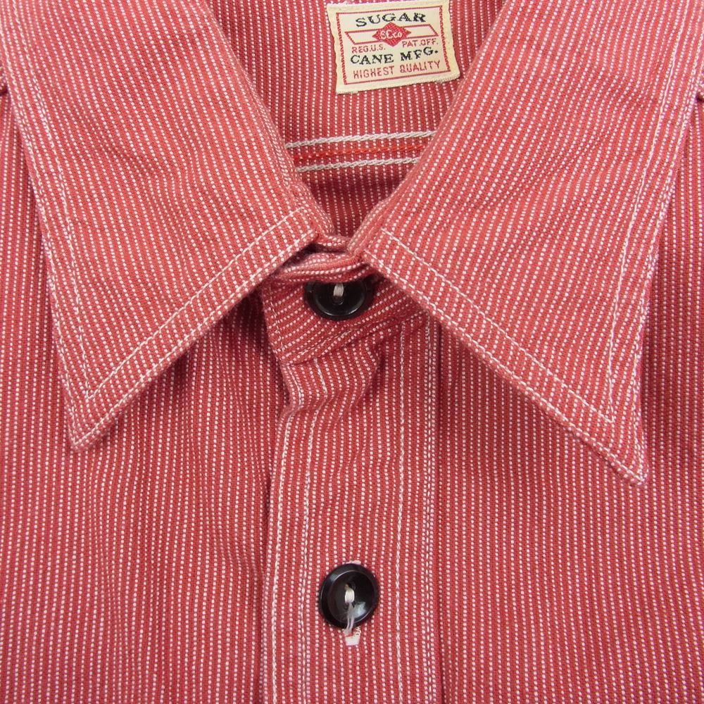 SUGAR CANE シュガーケーン SC25511 JEAN CORD WORK SHIRT ジーンコード ワーク シャツ レッド系 S【中古】