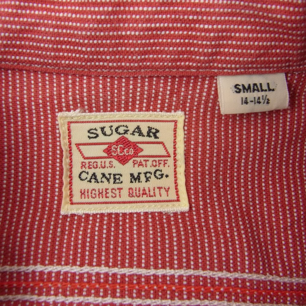 SUGAR CANE シュガーケーン SC25511 JEAN CORD WORK SHIRT ジーンコード ワーク シャツ レッド系 S【中古】