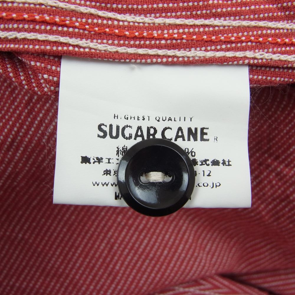 SUGAR CANE シュガーケーン SC25511 JEAN CORD WORK SHIRT ジーンコード ワーク シャツ レッド系 S【中古】