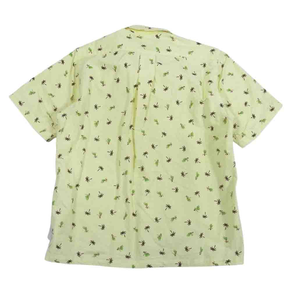 SUN SURF サンサーフ SS34973 HAWAIIAN SHIRT MERMAIDS HULA DANCER ハワイアン シャツ ボタンダウン 半袖 シャツ イエロー系 S【中古】