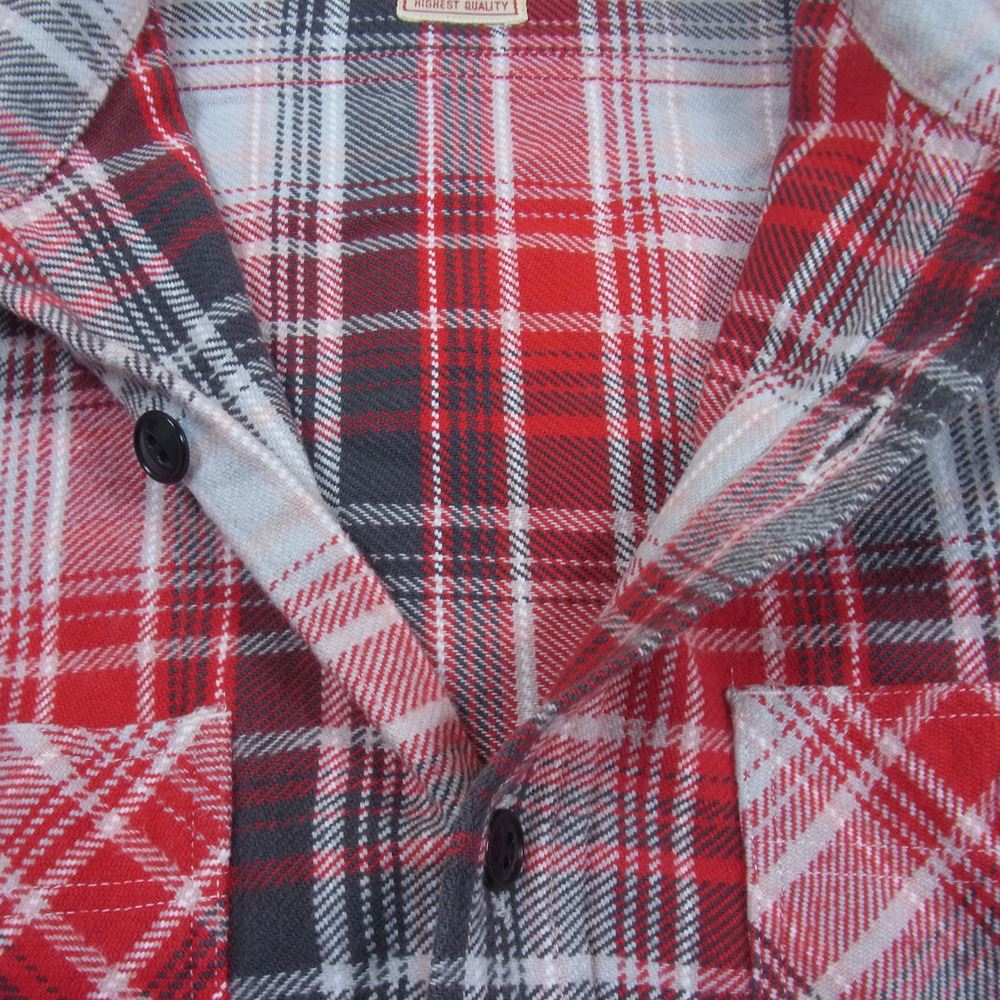 SUGAR CANE シュガーケーン SC25935 ヘビーネル チェック ワーク シャツ レッド系 S【中古】