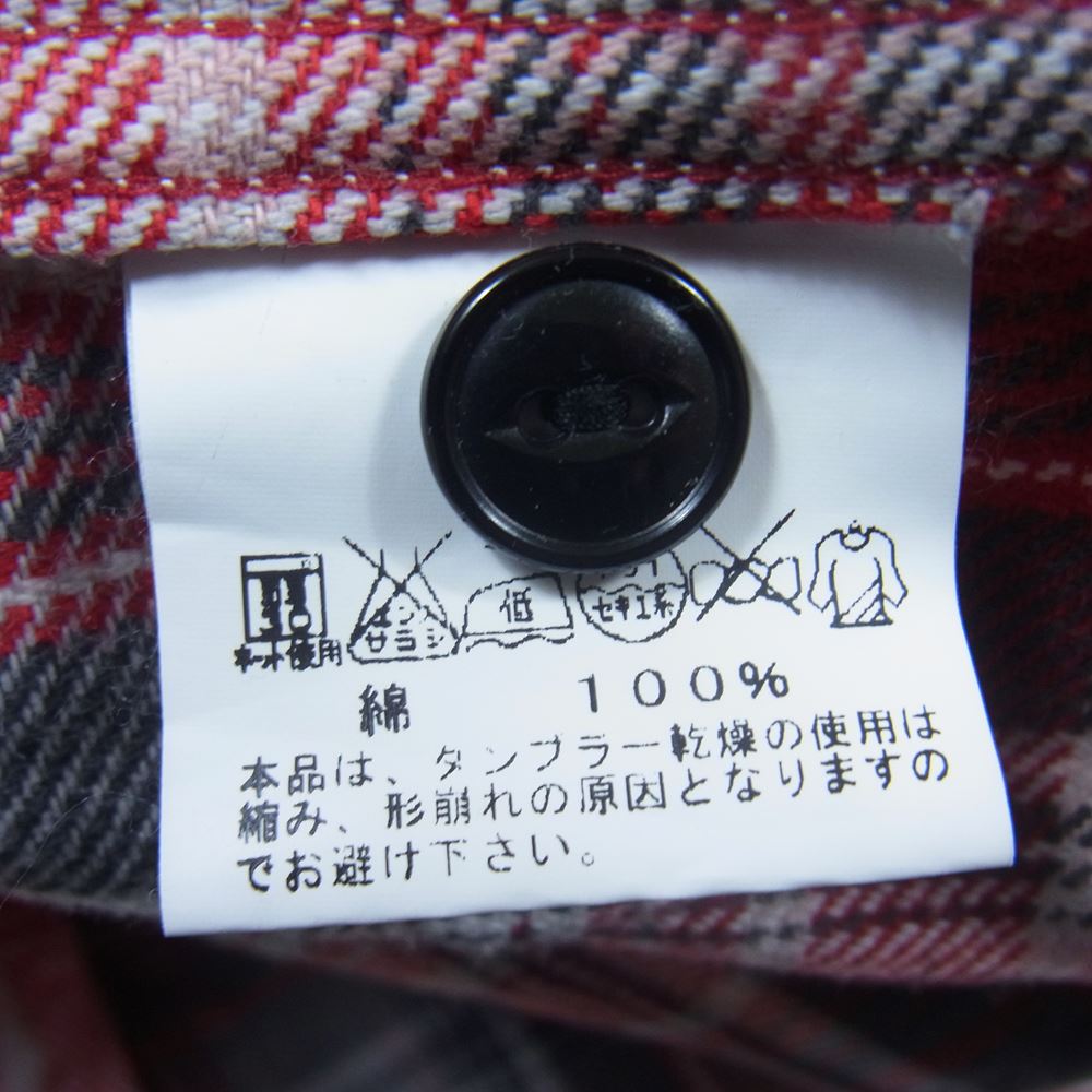 SUGAR CANE シュガーケーン SC25935 ヘビーネル チェック ワーク シャツ レッド系 S【中古】