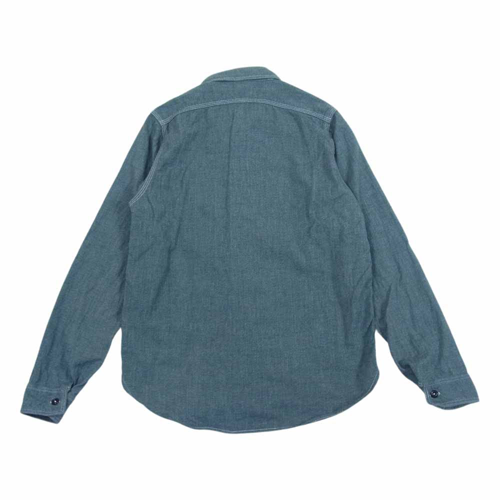 The REAL McCOY'S ザリアルマッコイズ 409 DOUBLE DIAMOND TWIST CHAMBRAY SHIRT シャンブレー シャツ グリーン系 14【中古】
