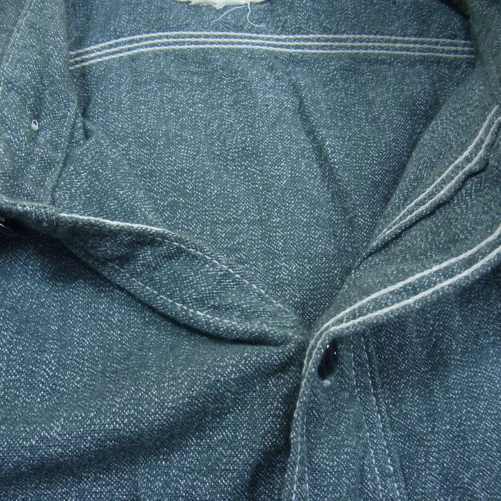 The REAL McCOY'S ザリアルマッコイズ 409 DOUBLE DIAMOND TWIST CHAMBRAY SHIRT シャンブレー シャツ グリーン系 14【中古】