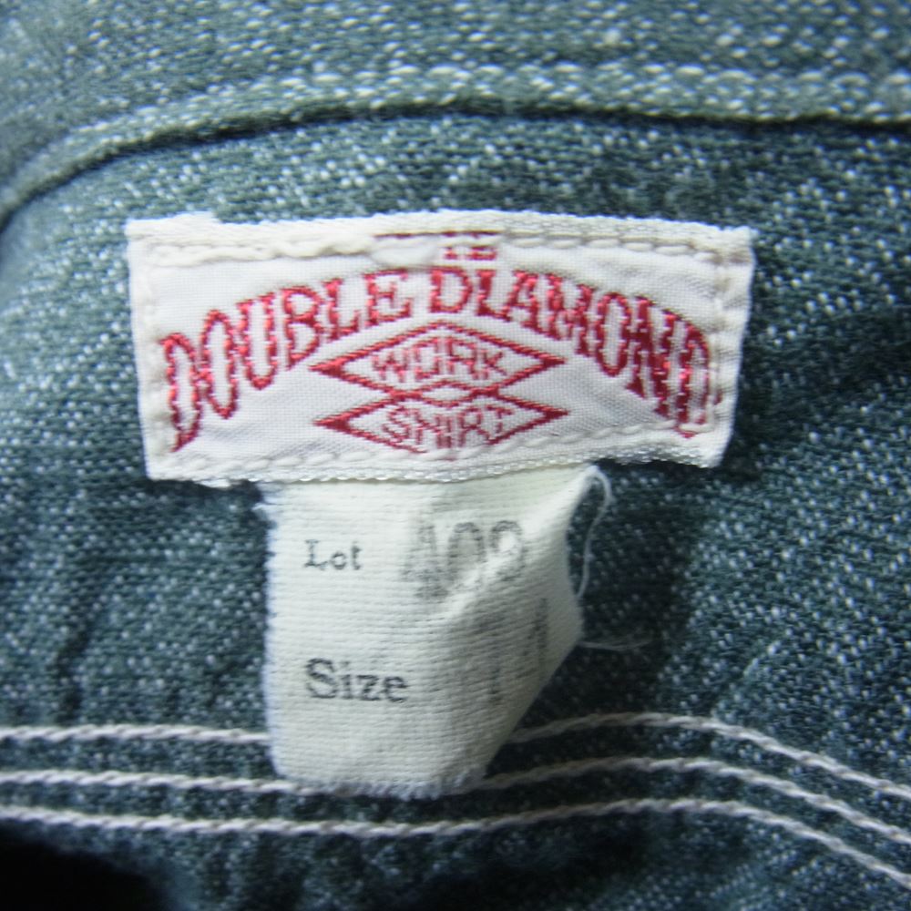 The REAL McCOY'S ザリアルマッコイズ 409 DOUBLE DIAMOND TWIST CHAMBRAY SHIRT シャンブレー シャツ グリーン系 14【中古】
