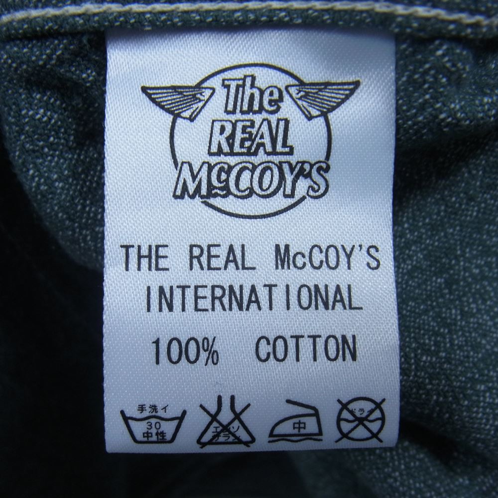 The REAL McCOY'S ザリアルマッコイズ 409 DOUBLE DIAMOND TWIST CHAMBRAY SHIRT シャンブレー シャツ グリーン系 14【中古】