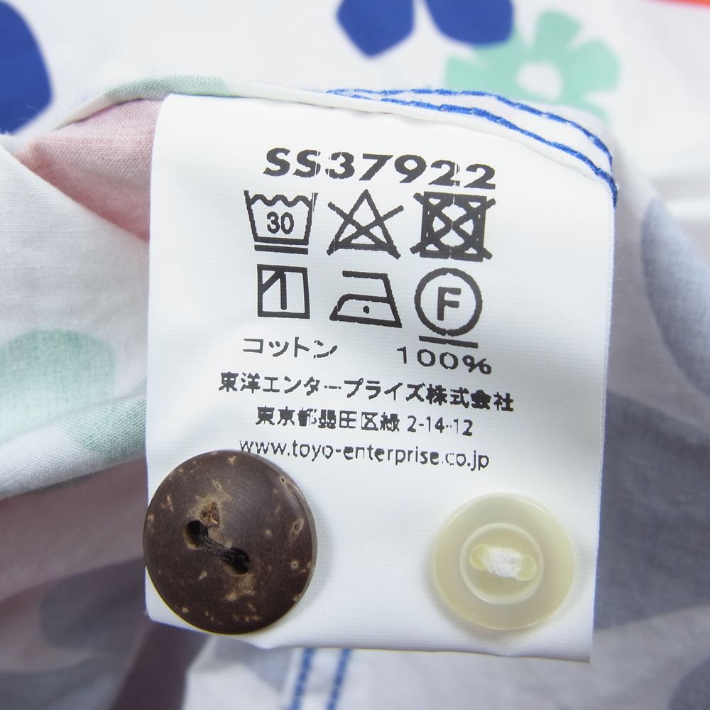 SUN SURF サンサーフ SS37922 Masked Marvel COTTON S/S OPEN SHIRT ABSTRACT FLOWER アロハ シャツ ホワイト系 S【中古】