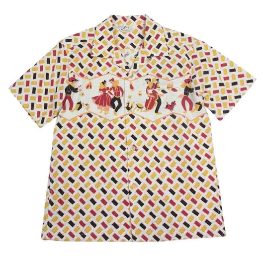 スターオブハリウッド SH38131 COTTON SHIRT COUNTRY MUSIC DANCE アロハ シャツ マルチカラー系 S【中古】