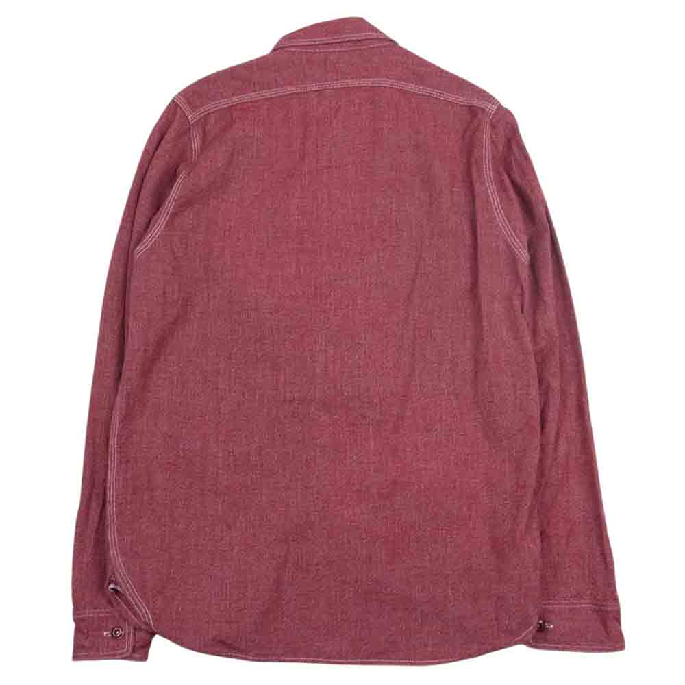 The REAL McCOY'S ザリアルマッコイズ DOUBLE DIAMOND TWIST CHAMBRAY SHIRT シャンブレー シャツ RED系 レッド系 14【中古】