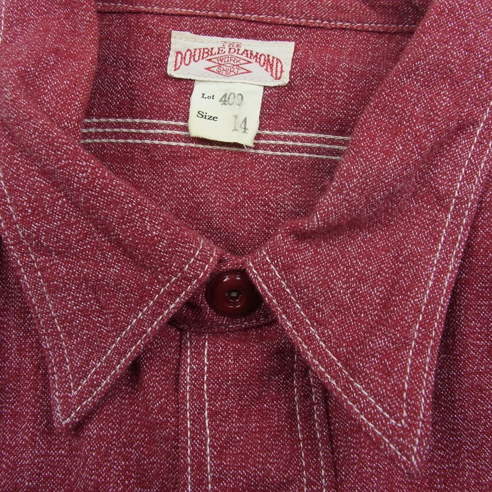 The REAL McCOY'S ザリアルマッコイズ DOUBLE DIAMOND TWIST CHAMBRAY SHIRT シャンブレー シャツ RED系 レッド系 14【中古】