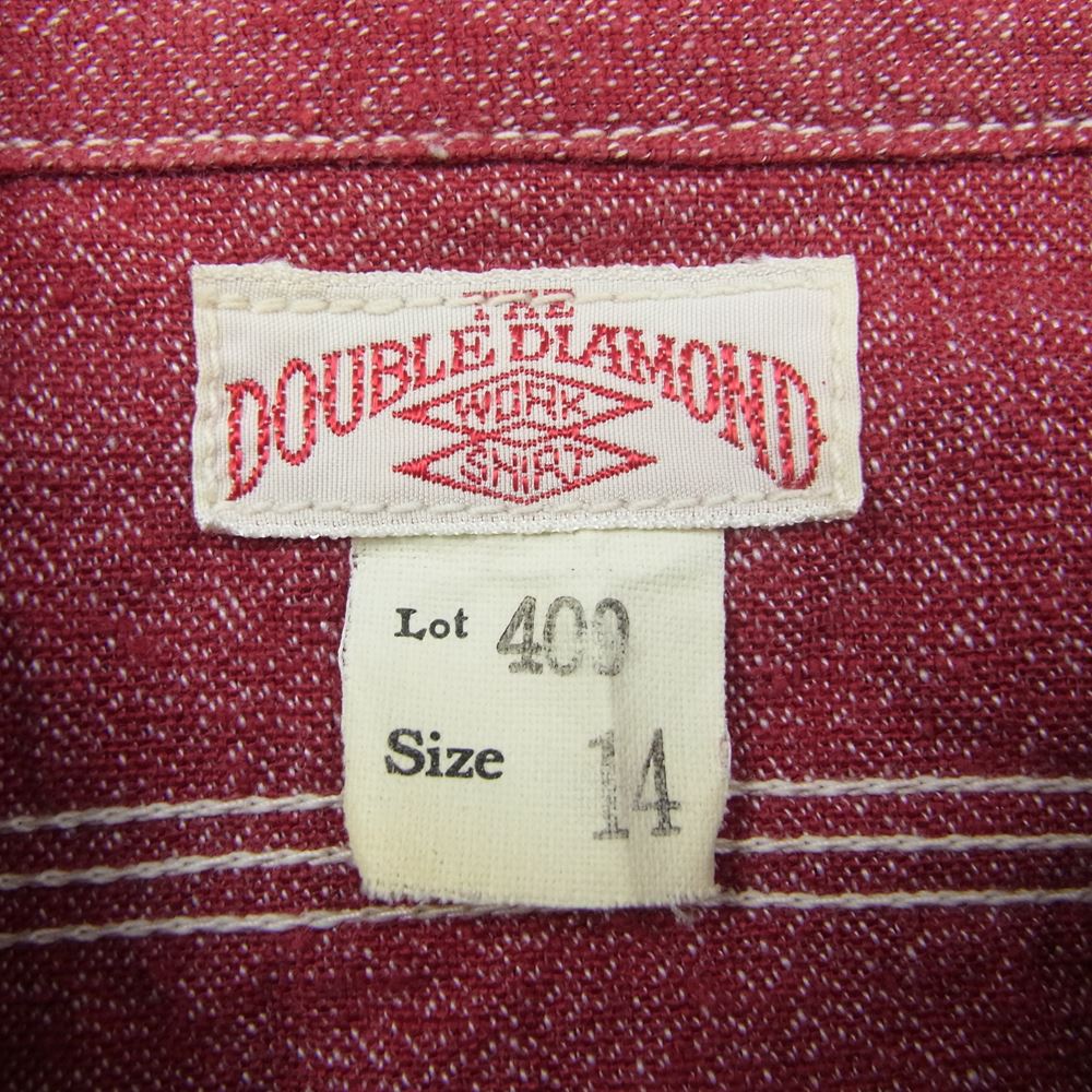 The REAL McCOY'S ザリアルマッコイズ DOUBLE DIAMOND TWIST CHAMBRAY SHIRT シャンブレー シャツ RED系 レッド系 14【中古】
