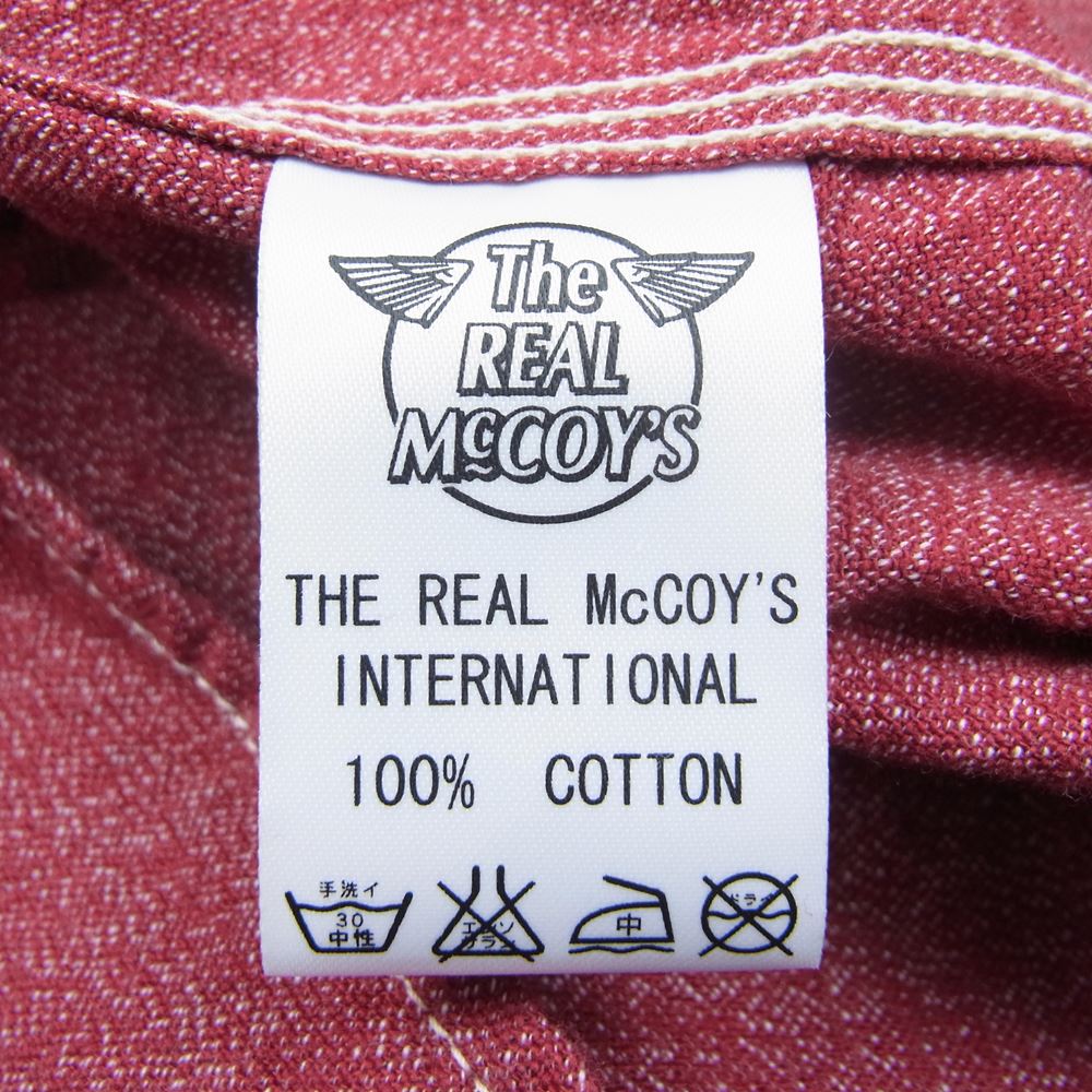 The REAL McCOY'S ザリアルマッコイズ DOUBLE DIAMOND TWIST CHAMBRAY SHIRT シャンブレー シャツ RED系 レッド系 14【中古】