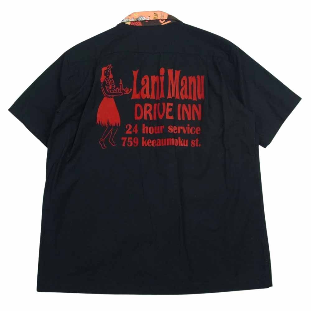 SUN SURF サンサーフ SS37893 S/S OPEN COLLAR DINER SHIRT LANI MANU ハワイアン シャツ アロハシャツ ブラック系 S【中古】