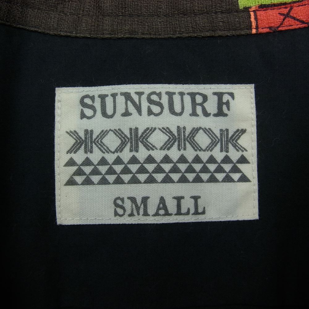 SUN SURF サンサーフ SS37893 S/S OPEN COLLAR DINER SHIRT LANI MANU ハワイアン シャツ アロハシャツ ブラック系 S【中古】