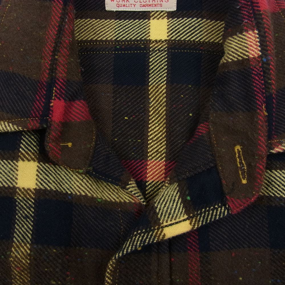 SUGAR CANE シュガーケーン SC28005 FICTON ROMANCE コレクション トロイブランケット ワークシャツ ブラウン系 S【美品】【中古】