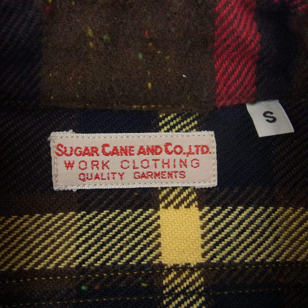 SUGAR CANE シュガーケーン SC28005 FICTON ROMANCE コレクション トロイブランケット ワークシャツ ブラウン系 S【美品】【中古】