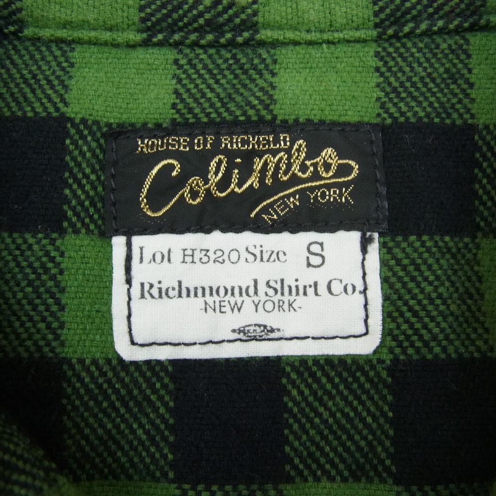COLIMBO コリンボ H320 RICHMOND BORO WORK SHIRT FLANNEL ヘビーネル ワーク シャツ グリーン系 S【中古】